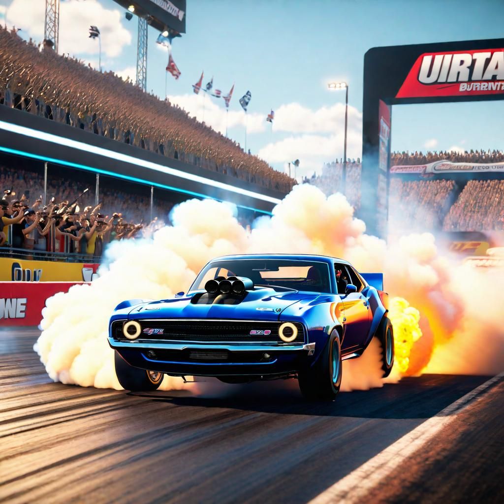 Drag Racer Burnout: 3D Game Cinematic Graphics