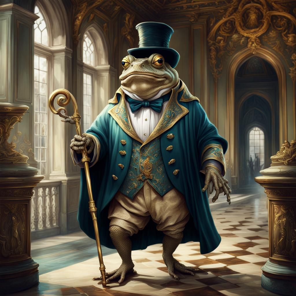 Anthropomorphic Toad in Palace, Gainsborough Style