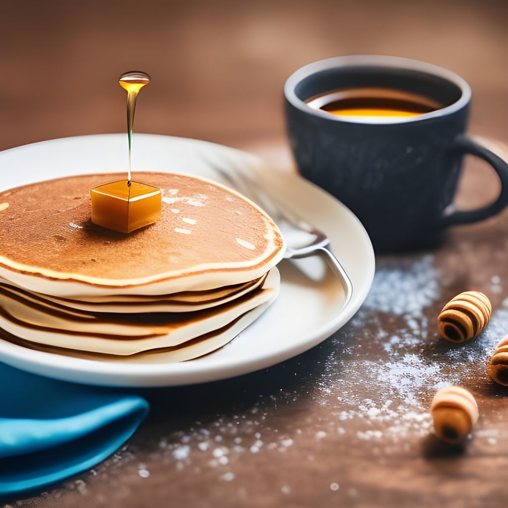 Pancakes with Honey and Coffee, Professional Photo