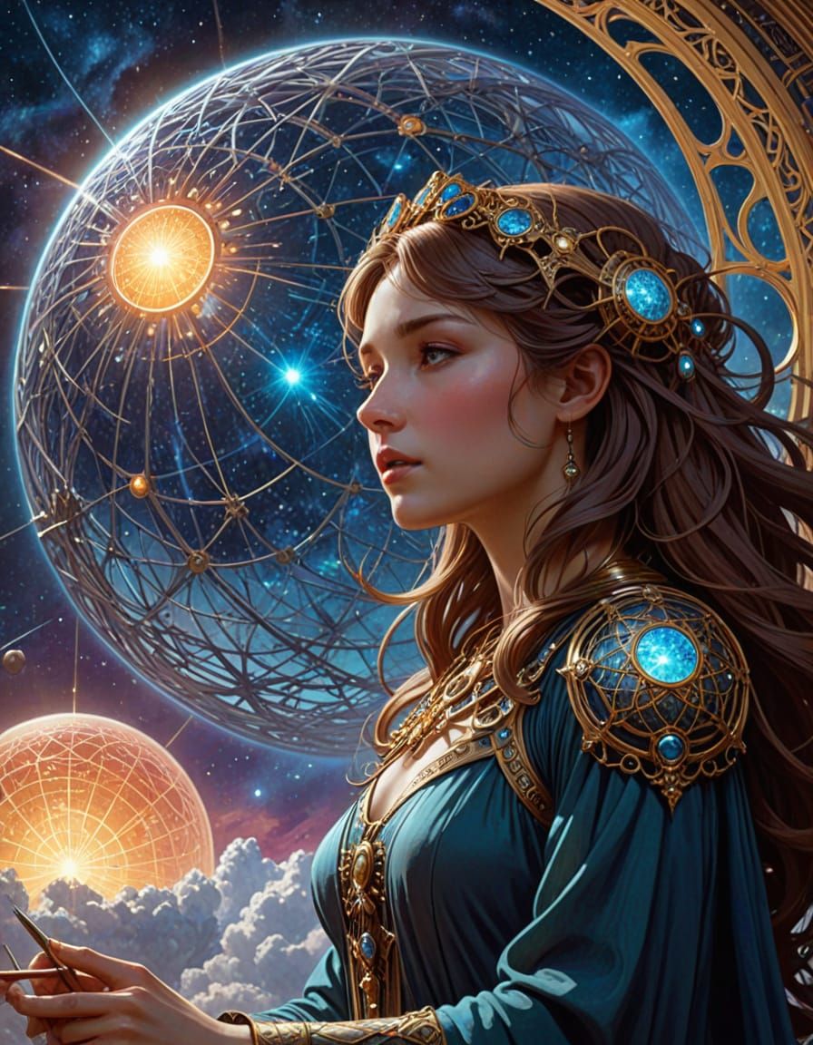 Celestial Architect Designs Dyson Sphere in Art Nouveau Styl...