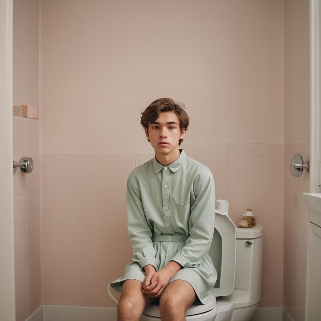 Intimate Portrait of Young Person in Pastel Colors