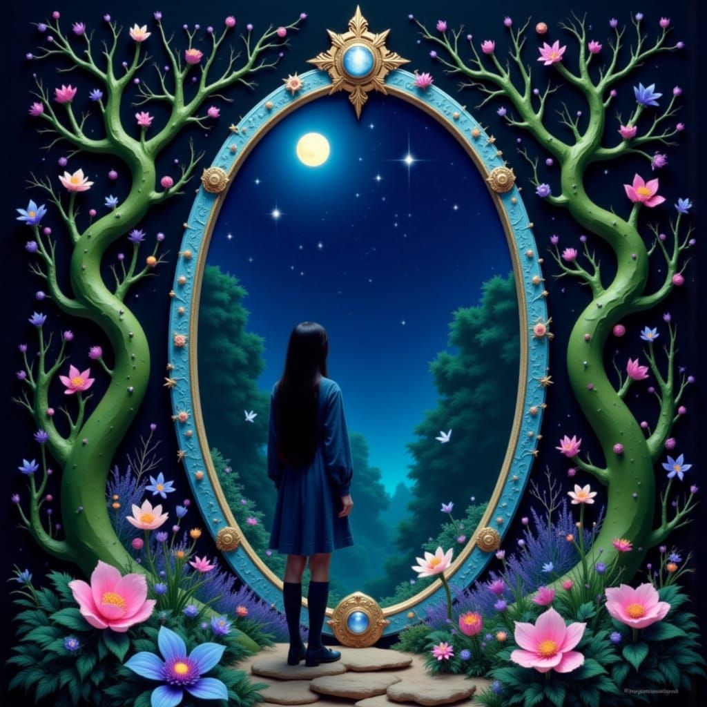 Fantasy Portal Amidst Cosmic Rebirth and Falling Stars