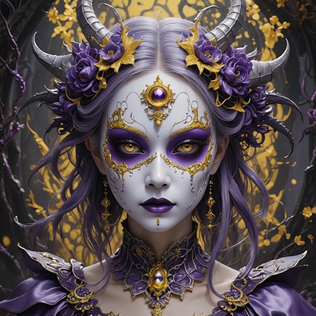"Fantasy-Charakter: Die Amethyst-Horn-Göttin”