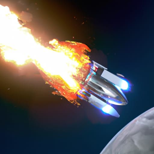 Fiery Earth Re-entry Vehicle Decelerating