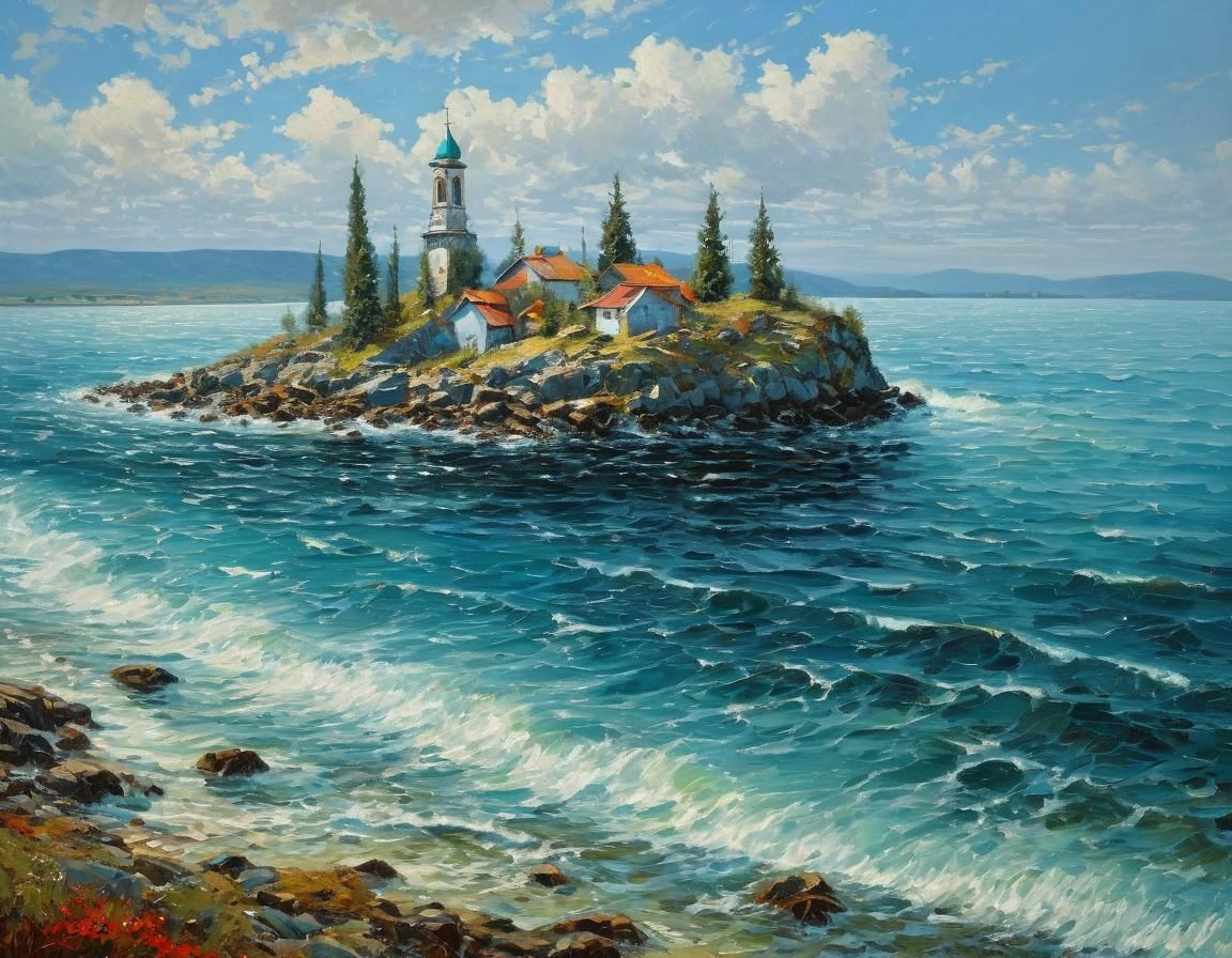 Abstract Painting with Rich Textures and Bold Colors