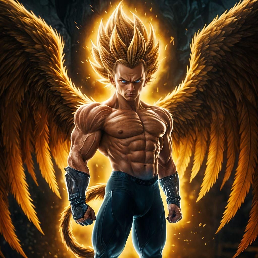 Winged Warrior in Godlike Cinematic Pose