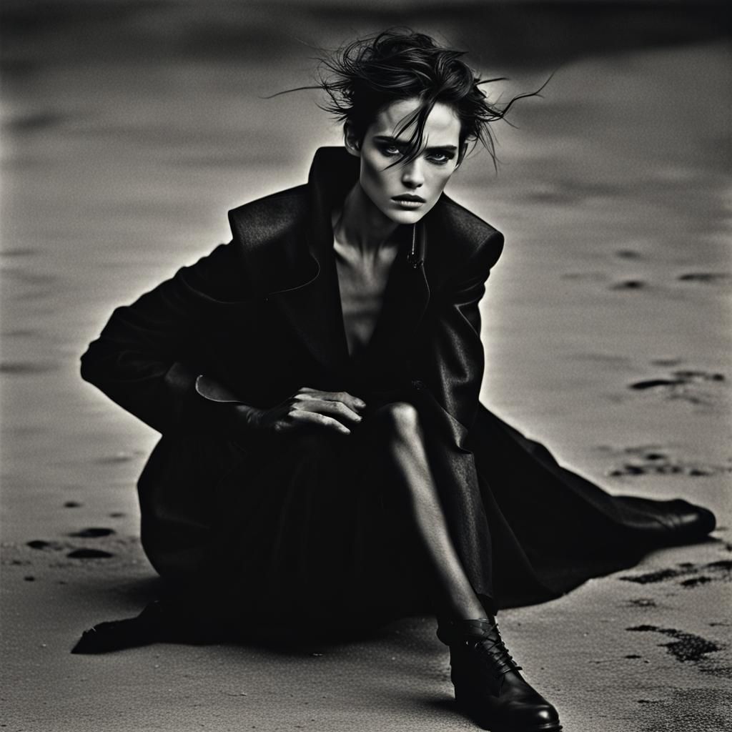 Dramatic Grimdark Portrait in High Contrast