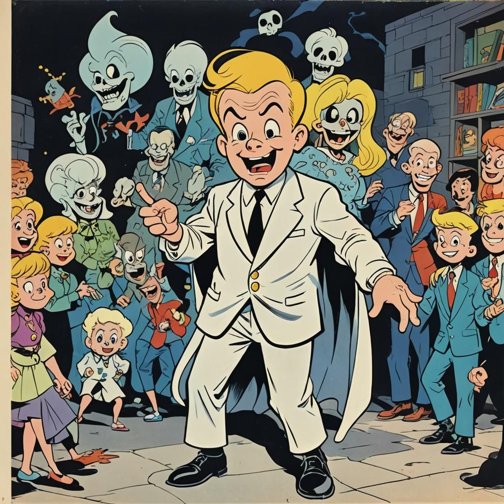 Cartoon Ghost of Richie Rich in Comic Style