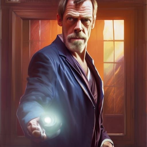 Doctor House in TARDIS, Detailed Digital Portrait