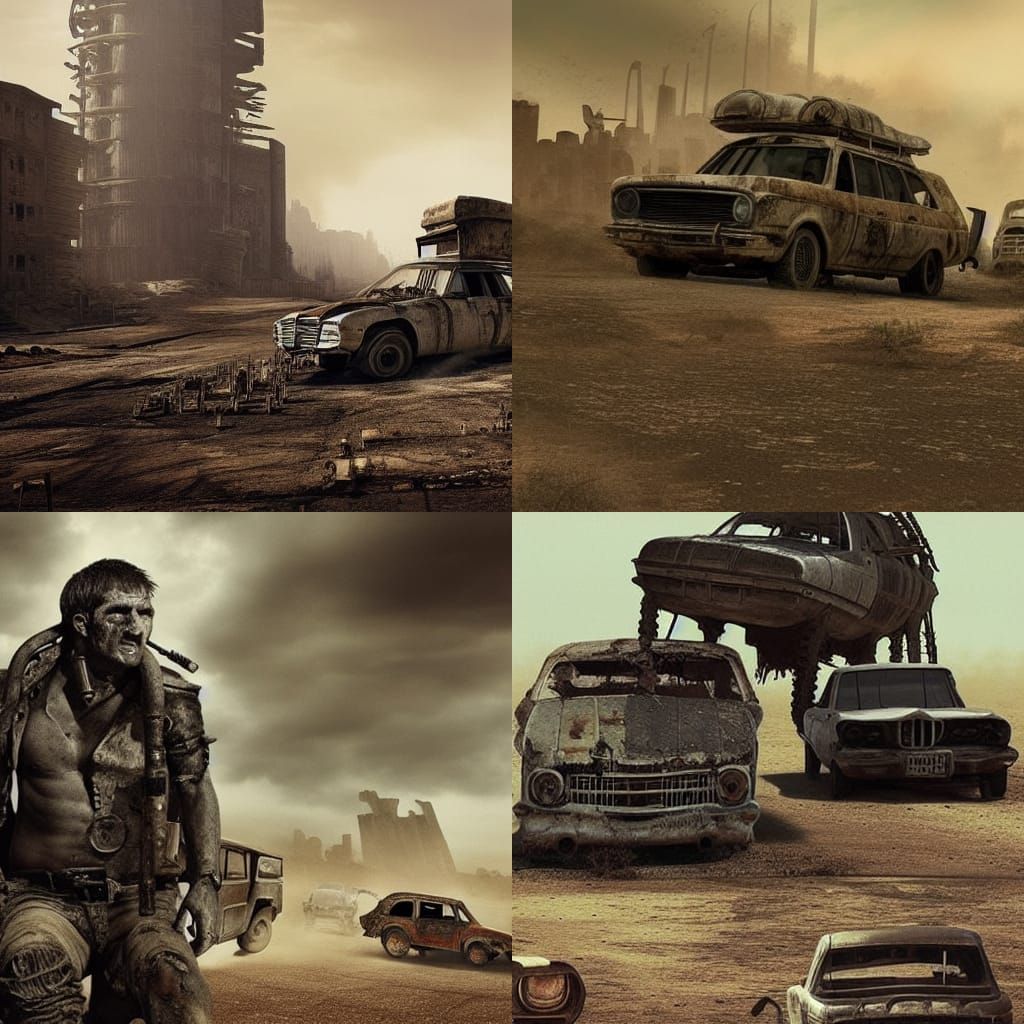Post-Apocalyptic Ruins in Mad Max Style