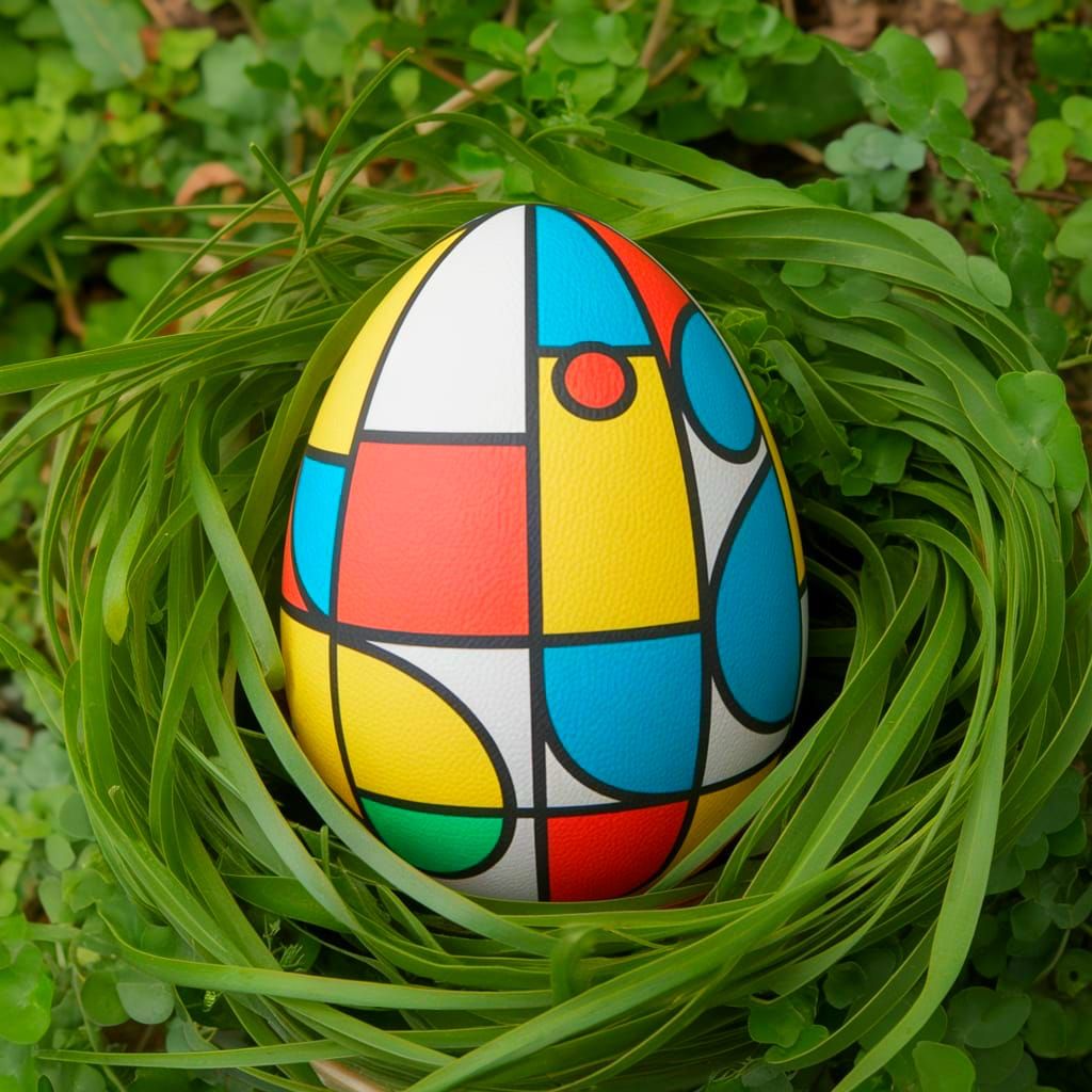 Geometric Easter Egg in DeStijl Style