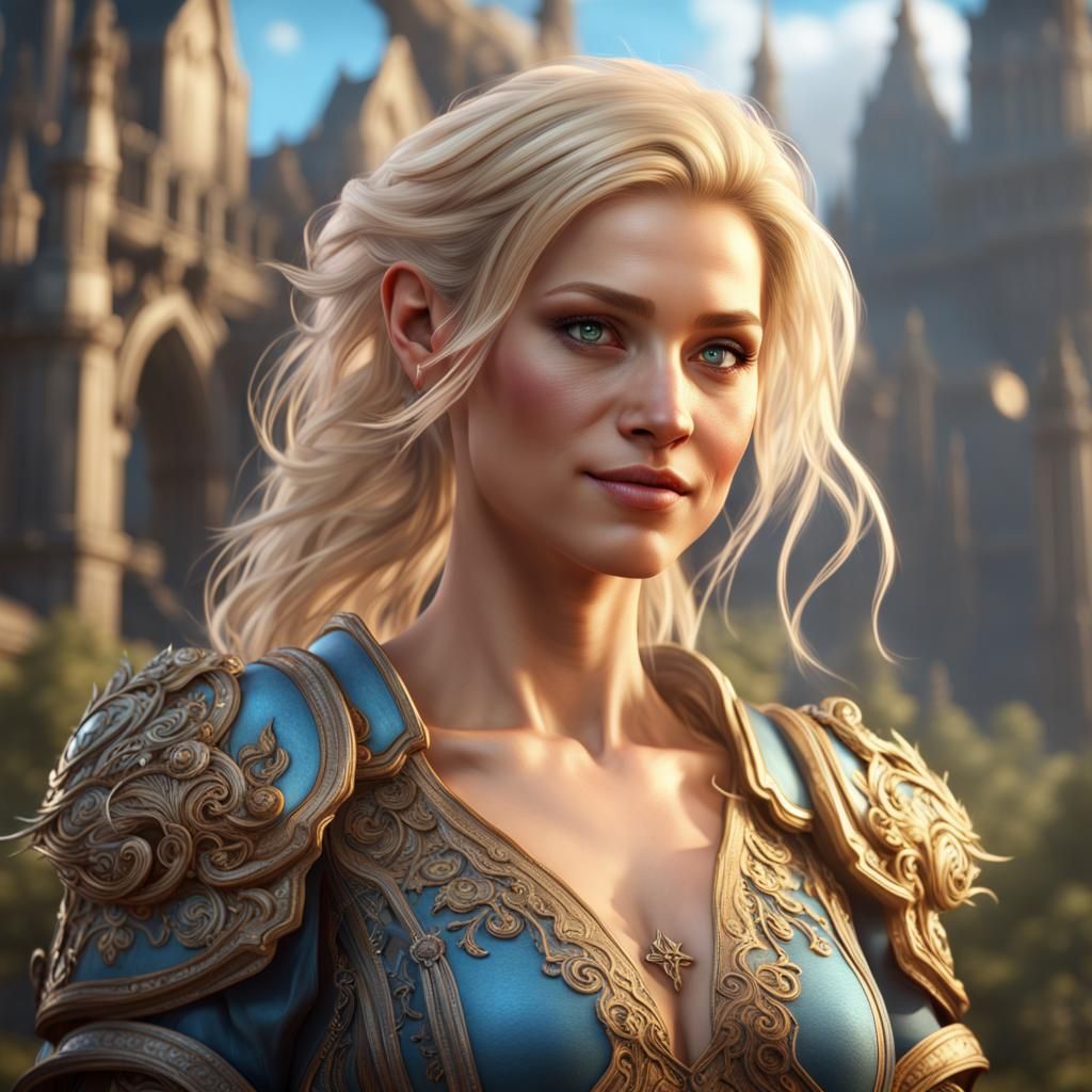 Beautiful Innkeeper: Detailed Fantasy Art in 8K