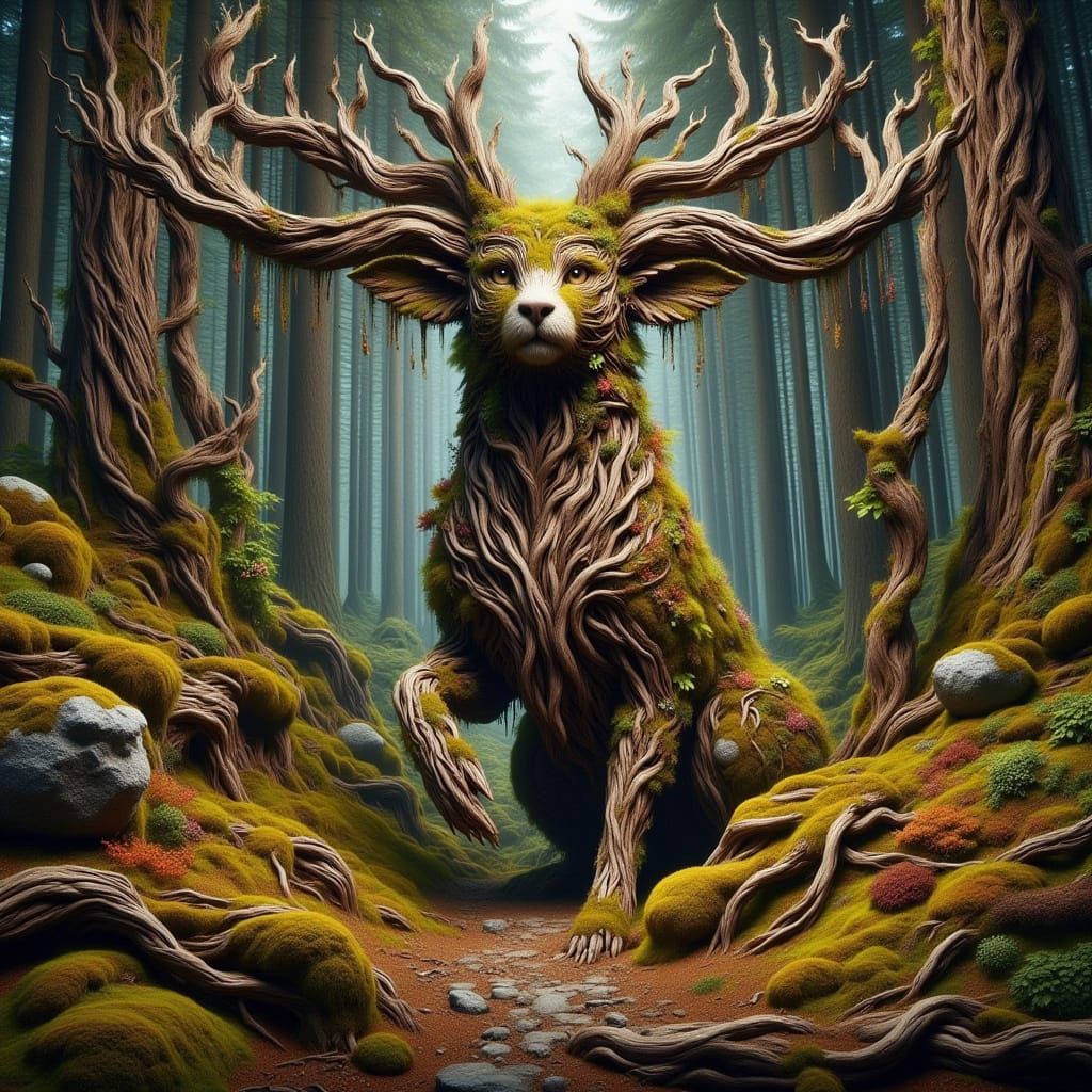 Enchanted Entity in a Vibrant Terra Flux Landscape