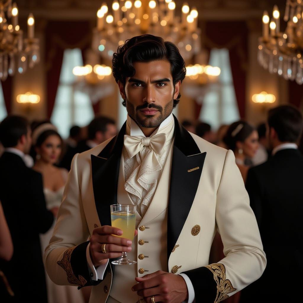 Anglo-Indian Man at Regency Ball, Thomas Lawrence Style