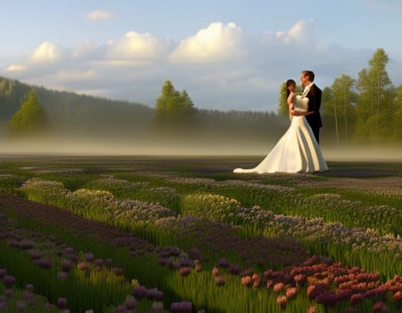 Tulip Garden Wedding: A Matte Painting