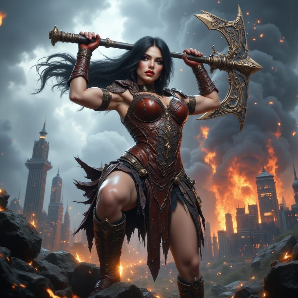 Muscular Elf Warrior in Leather Armor, High Fantasy Digital ...