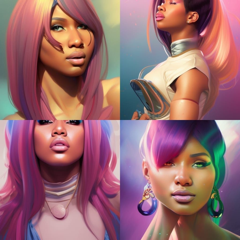 Hyperdetailed Portrait of Nicki Minaj, Trending Art