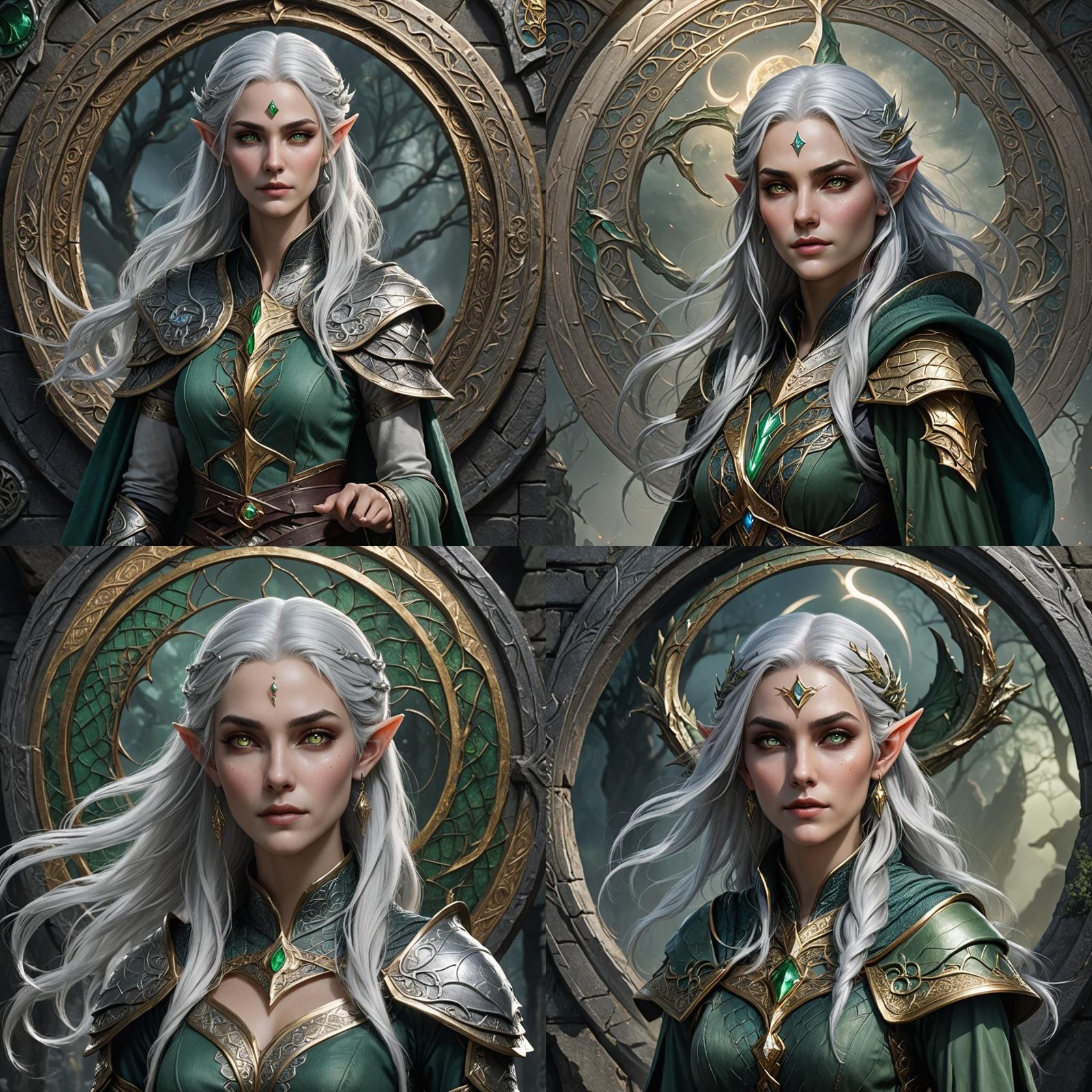 Dragonblood Moon Elf Sorceress in Detailed Matte Painting