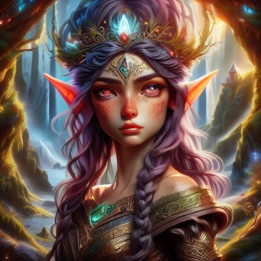 Stunning Elf Portrait in Semi-Realistic Style