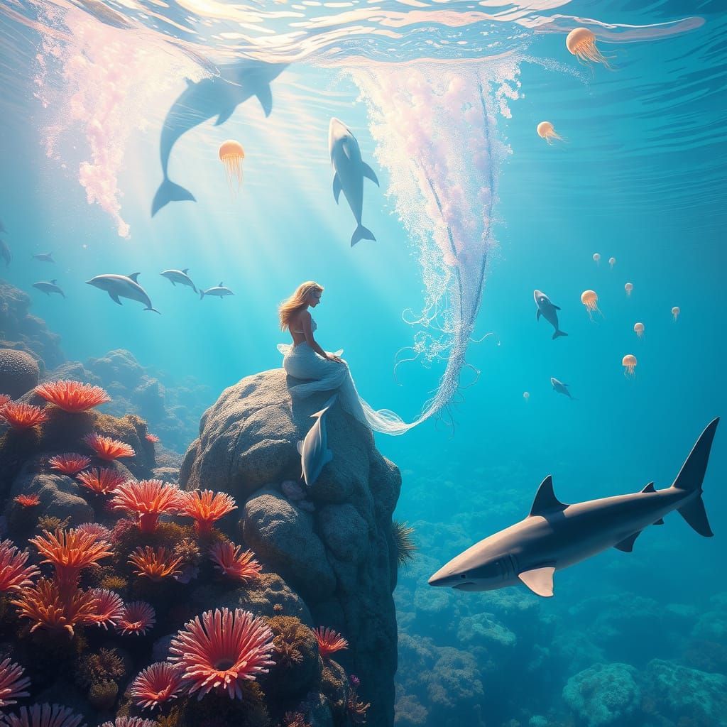 Dreamy Underwater Scene in Soft, Ethereal Light