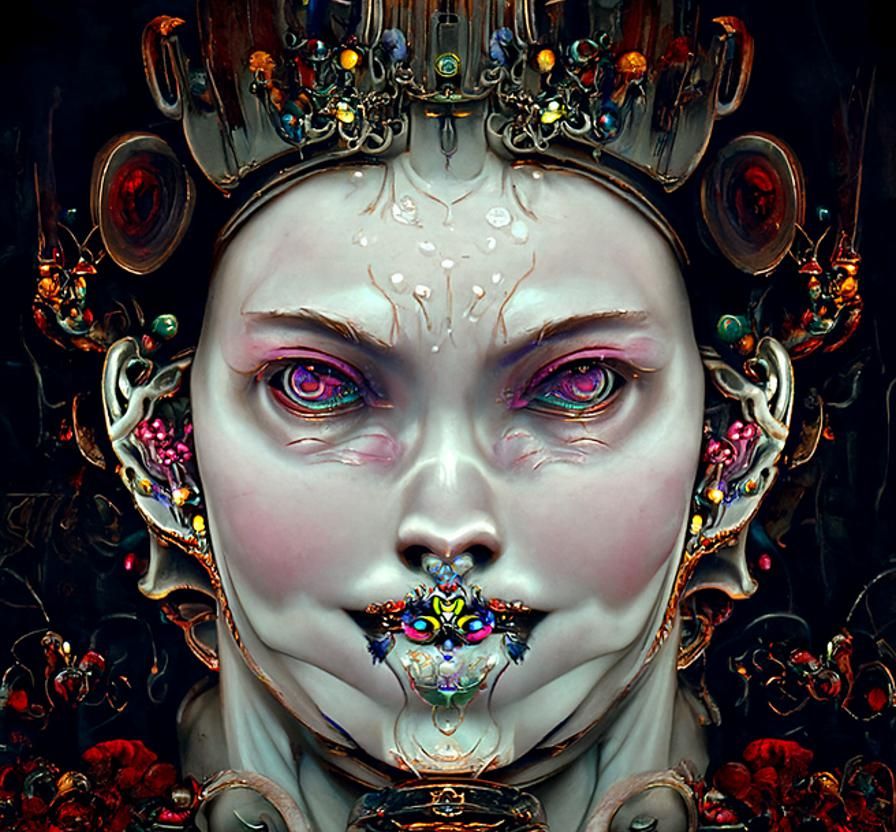 Evil Queen in Hellish Labyrinth of Flowers