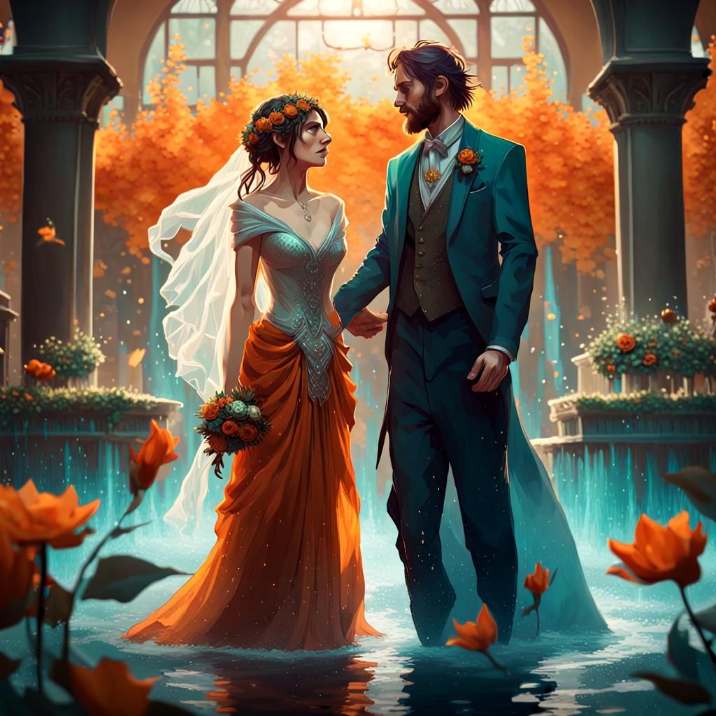 WaterFolk Wedding Fantasy Art in Unreal Engine 5