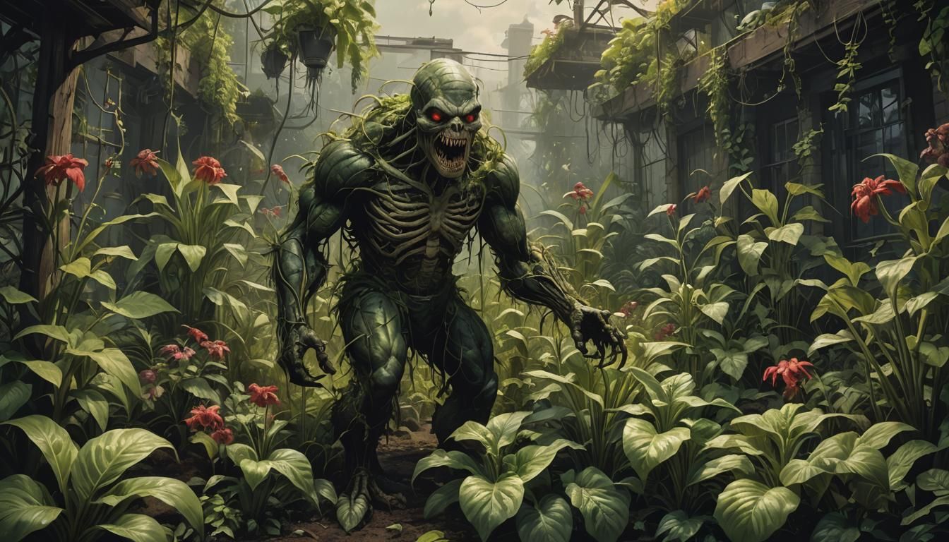 Sinister Carnivorous Plants Garden in Fantasy Style