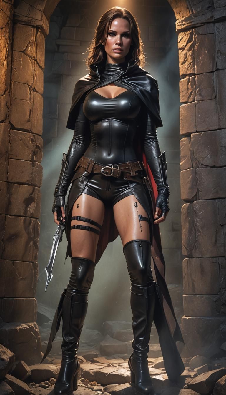 Lara Croft Tomb Raider Portrait in Dark Fantasy Style