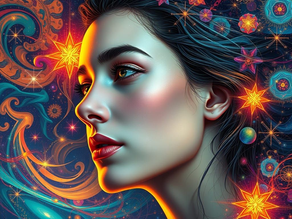 Dreamlike Hyperrealistic Portrayal of Inner Strength and Pot...