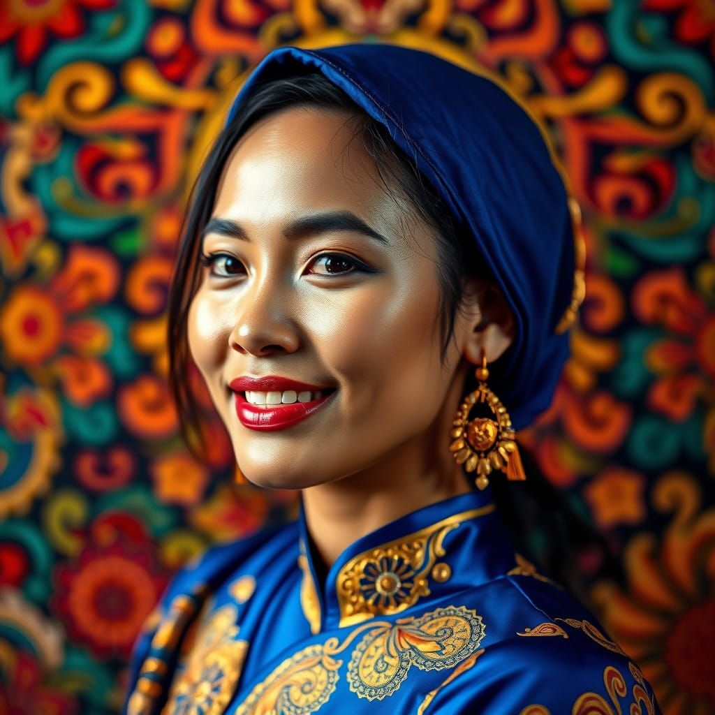 Vibrant Javanese Beauty in Stunning HDR Portrait