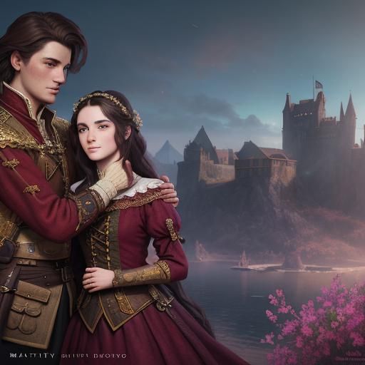 Historical Romance Novel Cover in Detailed Matte Painting