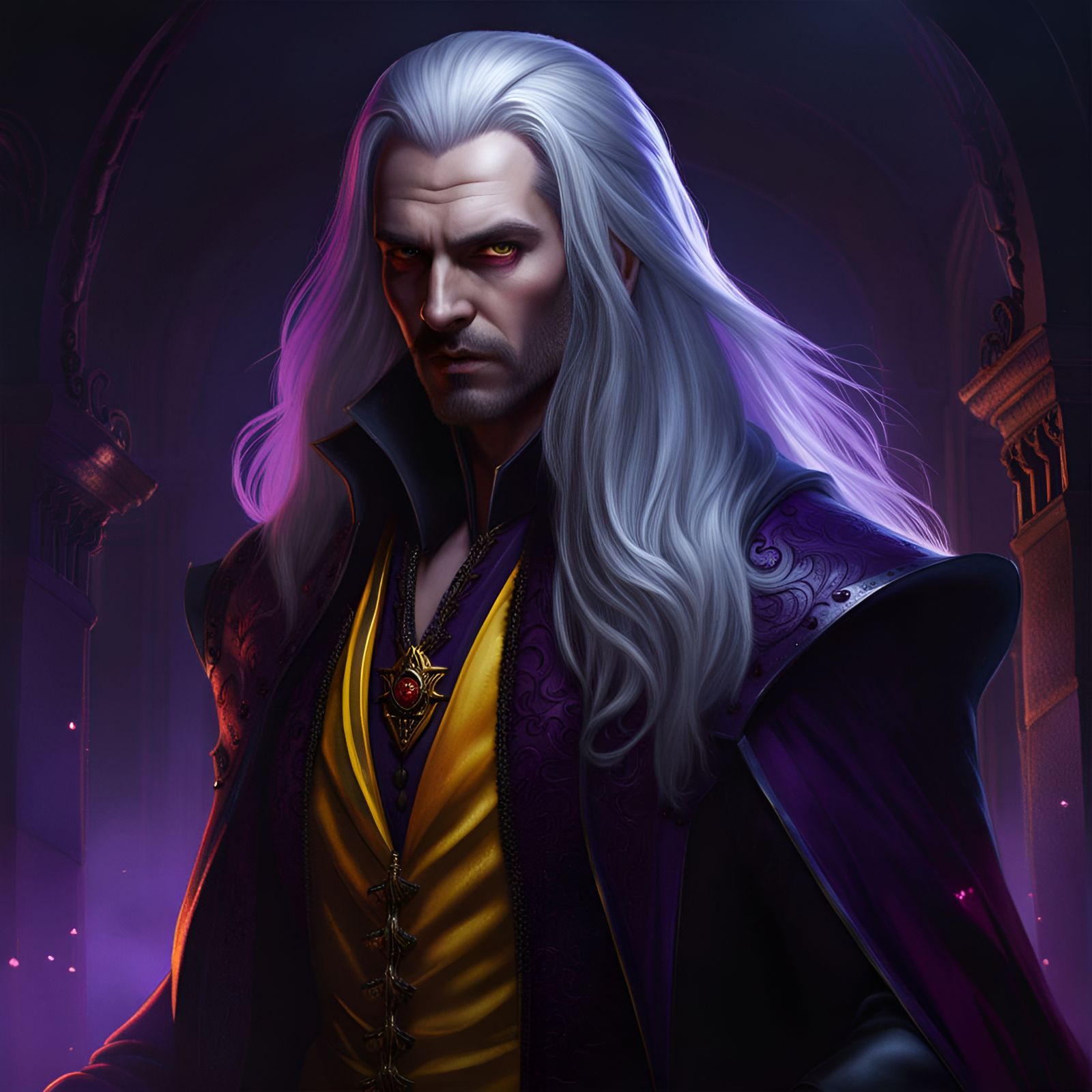 Hyperdetailed Vampire Portrait in Art Nouveau Style