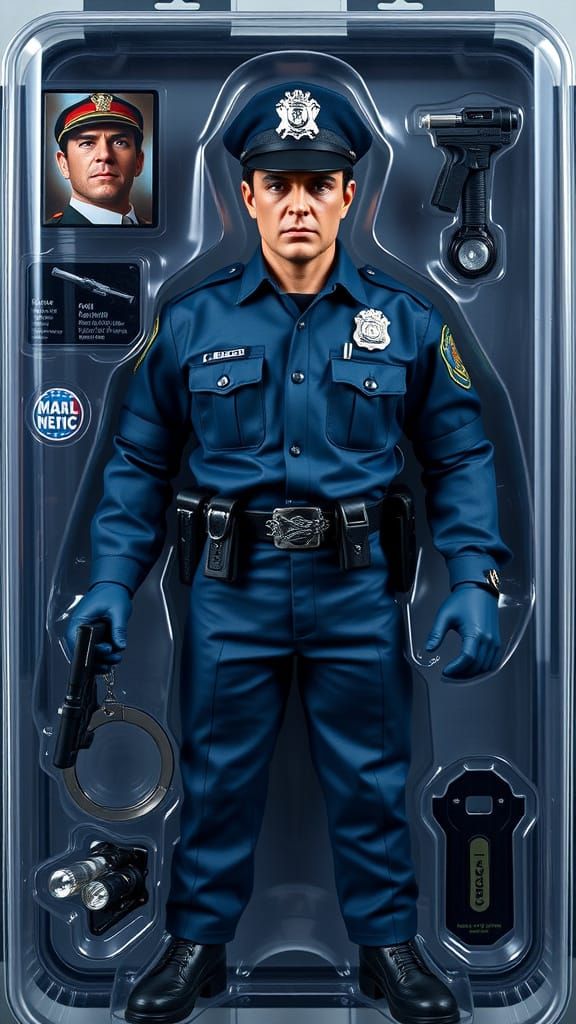 Highly Detailed Police Officer Action Figure in Luxury Colle...