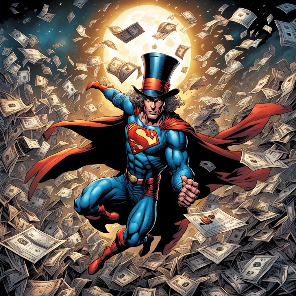 Mad Hatter as Superman in Comic Book Art