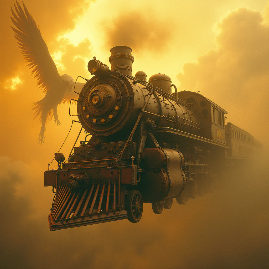 Steampunk Train Plummets From Sky, Alien Chase