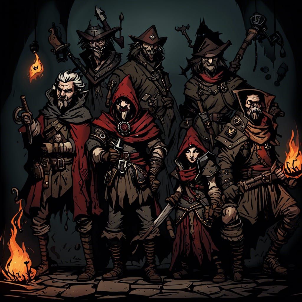 Darkest Dungeon Style Fantasy Adventurers