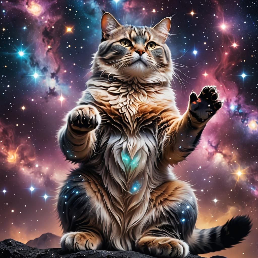 Celestial Galaxy Cat: A Godlike Being