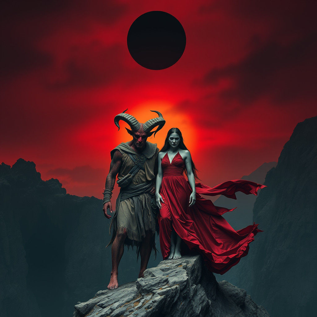 Demons on a Ledge: Cinematic Dark Fantasy Scene