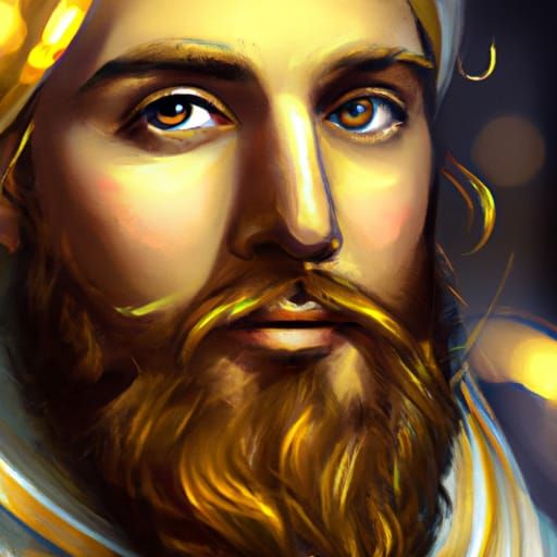 Golden Angel Portrait in Hyperdetailed Digital Art