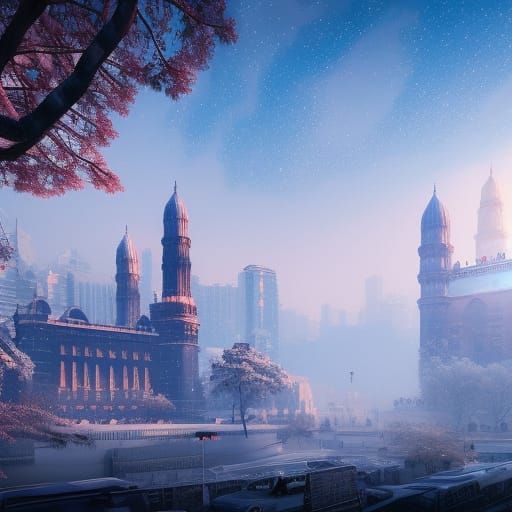 Mumbai Winter City: Detailed Matte Painting