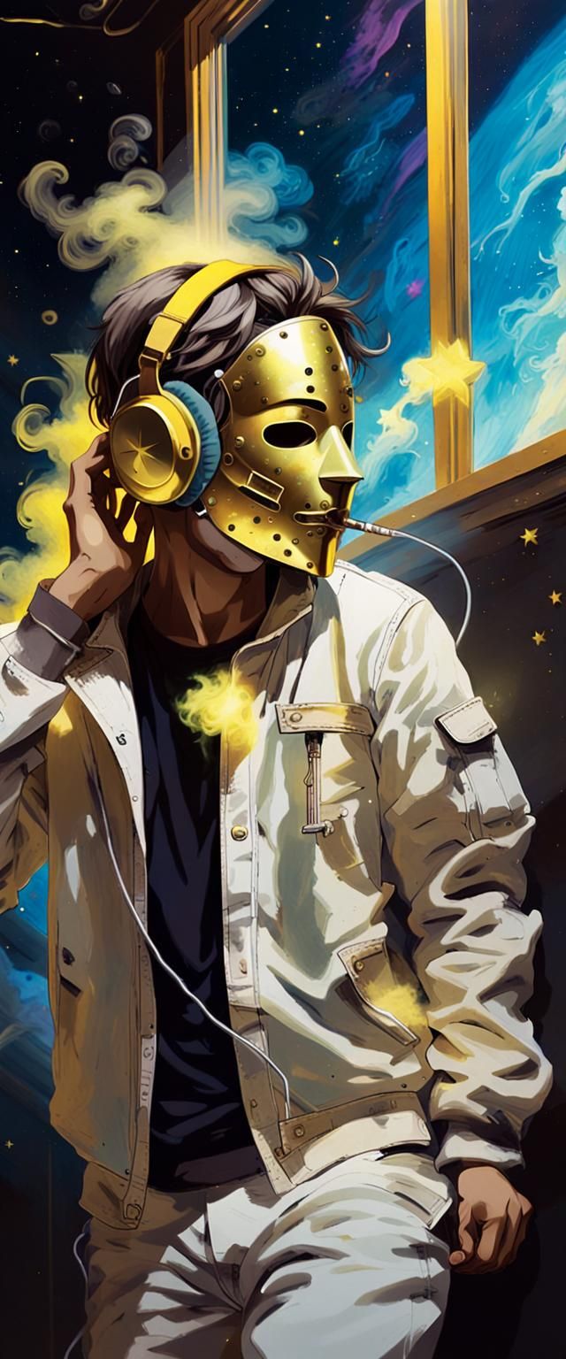 Masked Man in Space with Earphones: Hip Hop Lo-Fi
