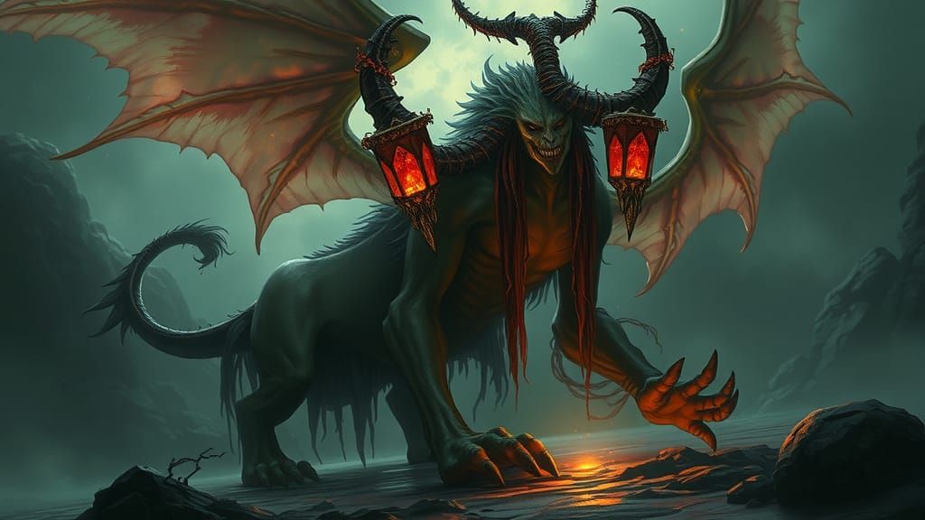 Banshee in Gothic Art with Kintsugi Details