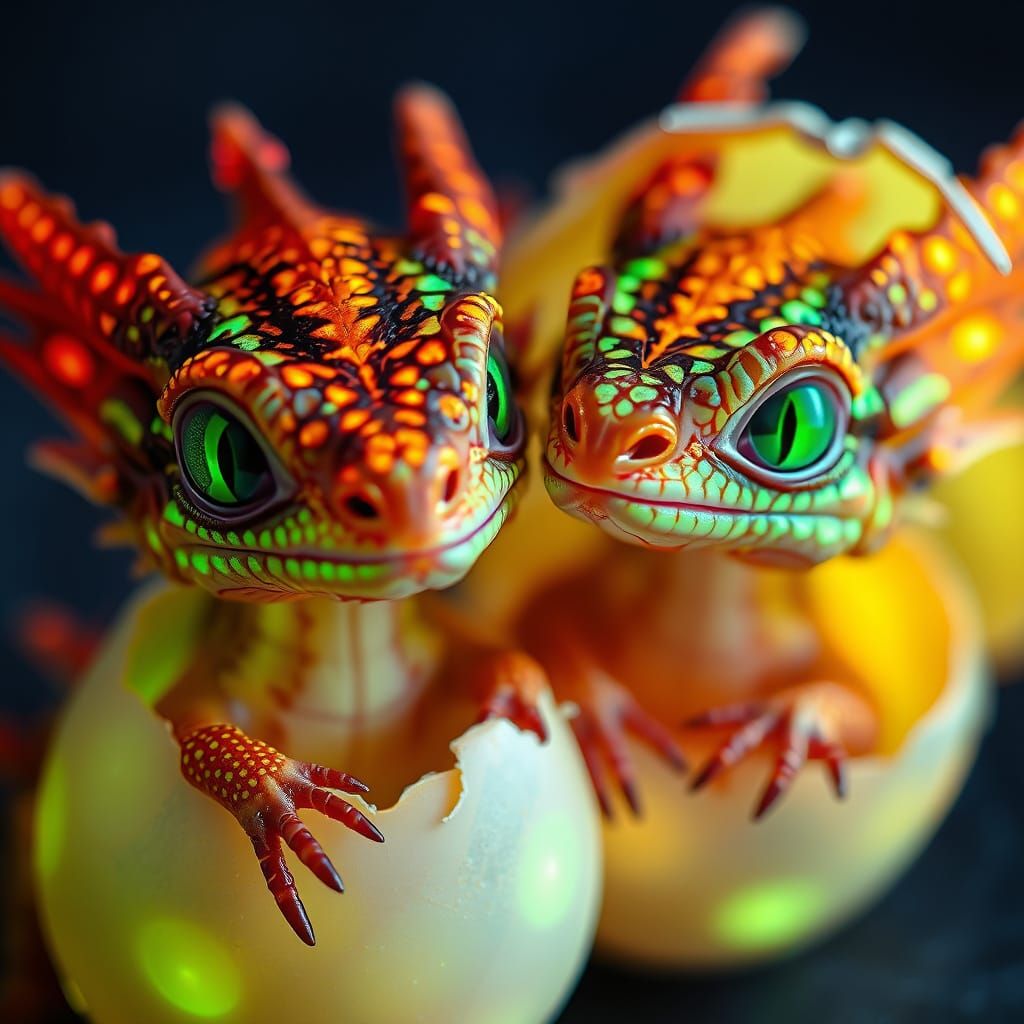 Exquisitely Beautiful Twin Dragons Hatch in a Radiant Displa...