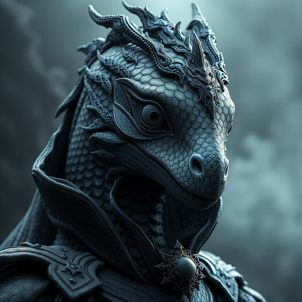 Medieval Fantasy Princess in Charcoal Grey Gown