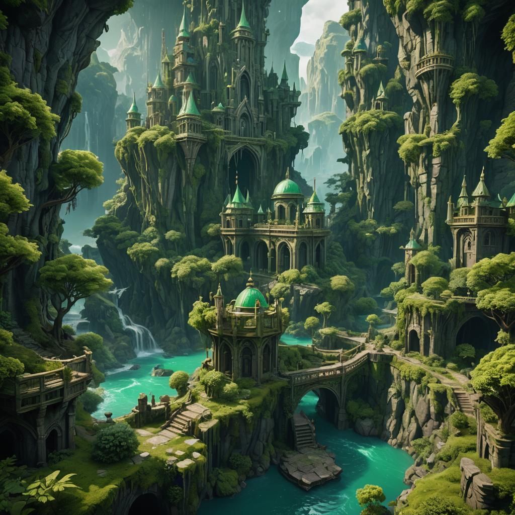 Fantastical Green Matte Painting in 8K