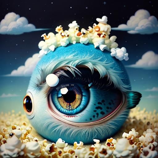 Adorable Bear-Fish Hybrid in 3D Surrealist Style