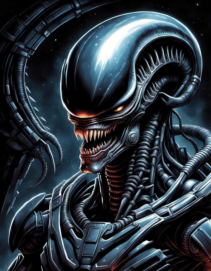 hyper realistic, perfect, smooth, Xenomorph