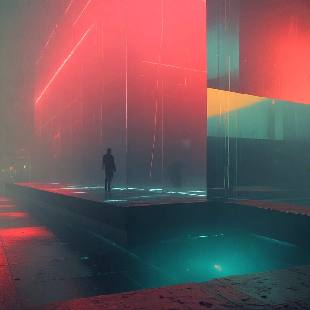 Surreal Neon-Lit Portraiture in Cyberpunk Style