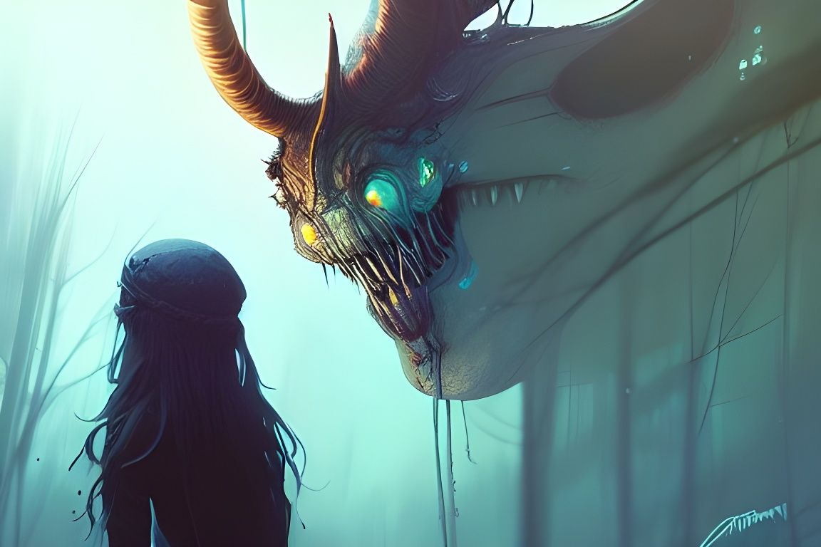 Ominous Demon Veduta: A Hyperdetailed Digital Painting