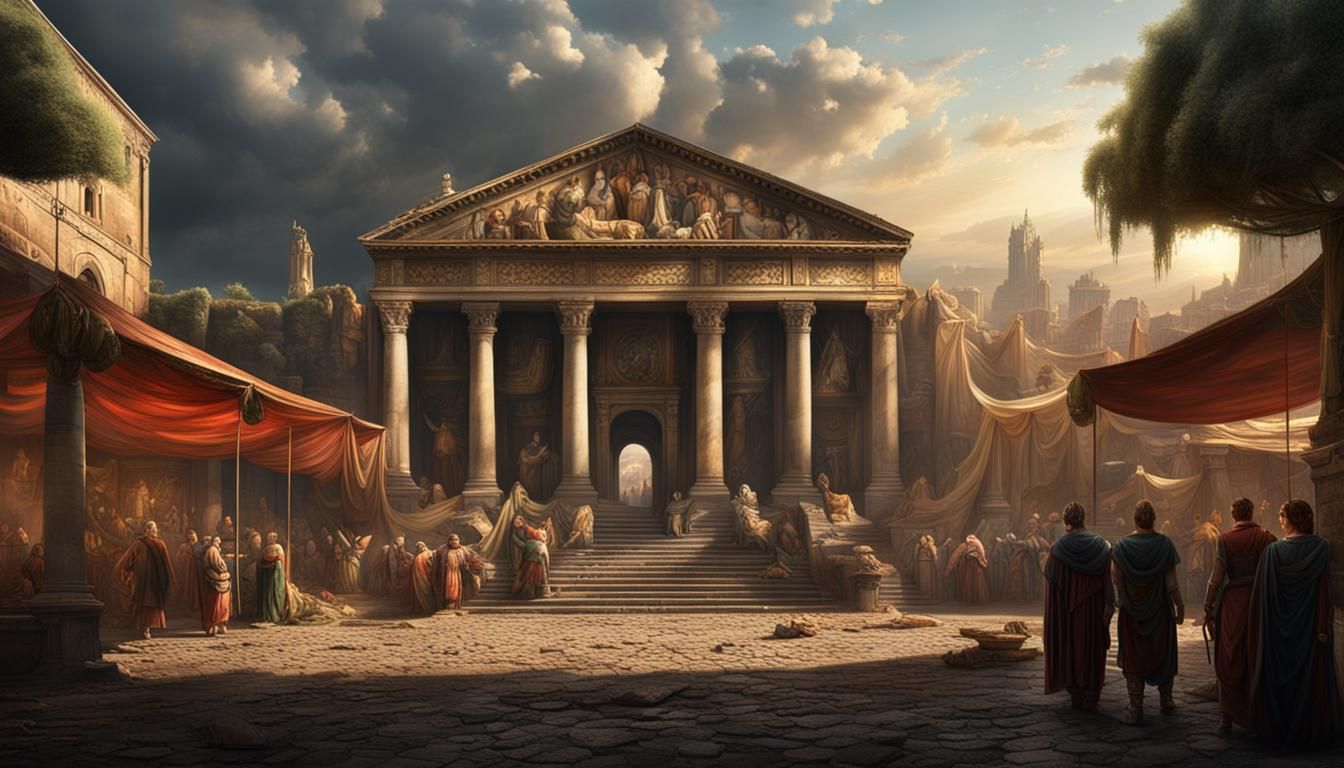 Roman Market Grand Entrance: Digital Matte Painting